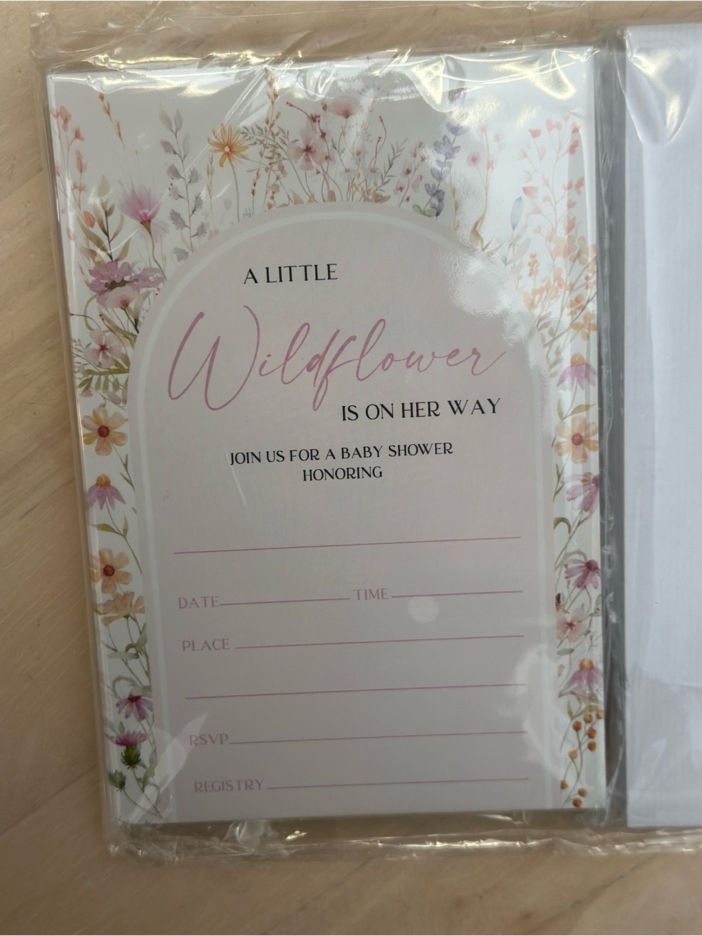 A Little Wildflower is On Her Way Baby Shower Invitation Set New in Package